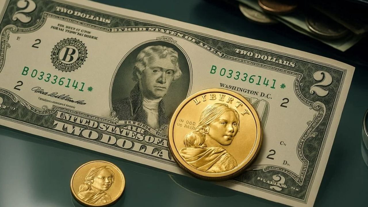 2 Bill Vs Sacagawea Dollar